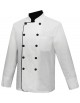 CHAQUETA COCINERO MANGA LARGA CON BOTÓN REFORMADO