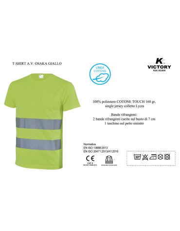 t-shirt OSAKA alta visibilita' giallo fluo