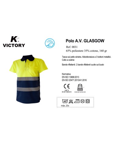 POLO ALTA VISIBILITA' GLASGOW COTONE