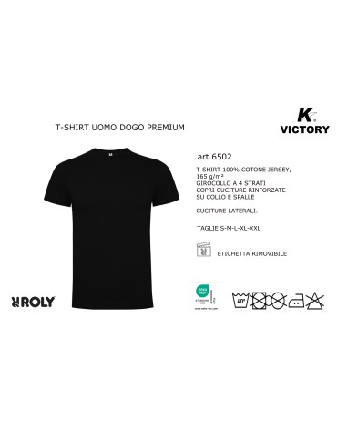 ROLY* T-SHIRT DOGO PREMIUM 100% COTONE 165 g/m²