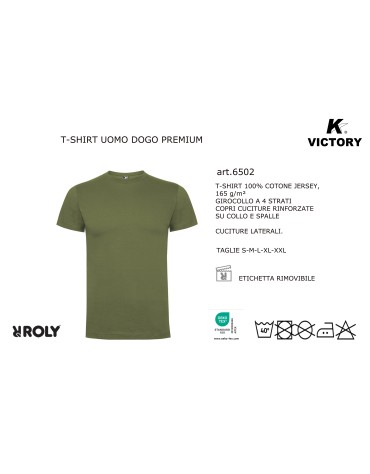 ROLY* T-SHIRT DOGO PREMIUM 100% COTONE 165 g/m²