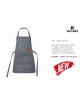 G108-53 GREMBIULE GRIGIO CON INSERTI IN PELLE 75x65cm