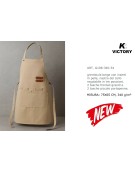 G108-54 GREMBIULE BEIGE CON INSERTI IN PELLE 75X65